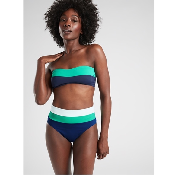 Athleta Other - NWT Athleta Chroma Bandeau Bikini Top Green Blue